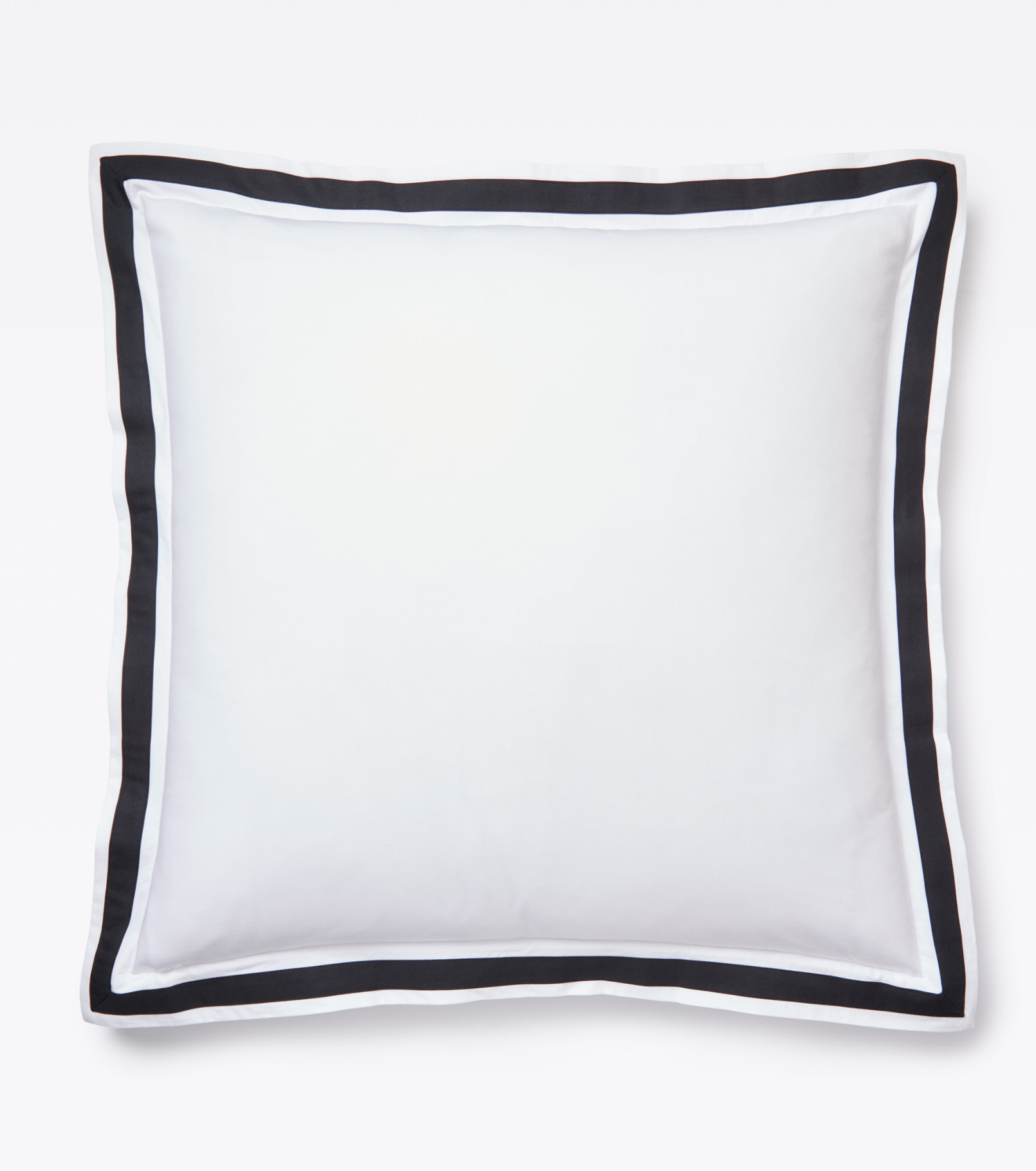 Averylily Border Frame Euro Sham in Basalt. 510-thread count pure cotton percale.