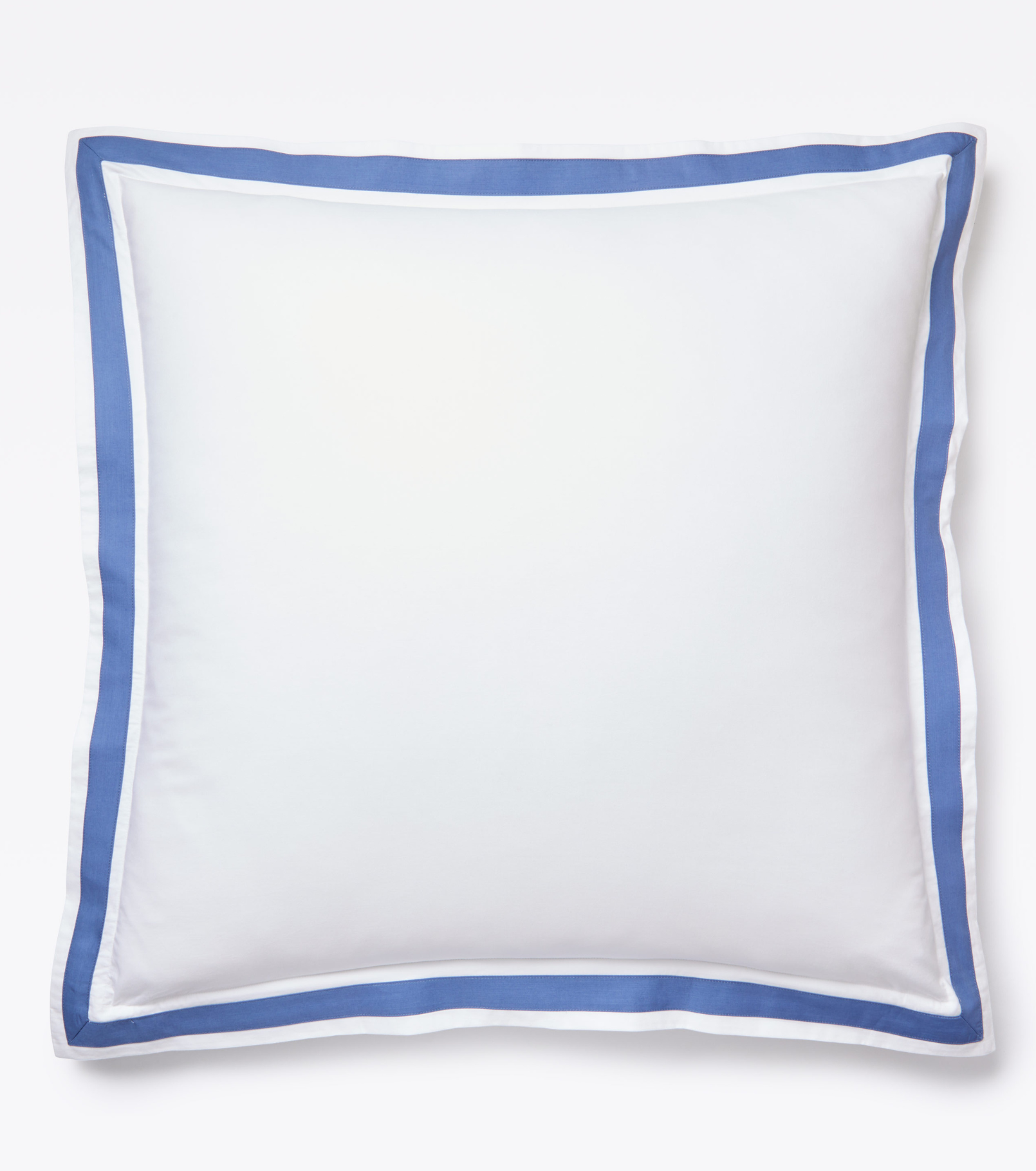 Averylily Border Frame Euro Sham in Ocean. 510-thread count pure cotton percale.