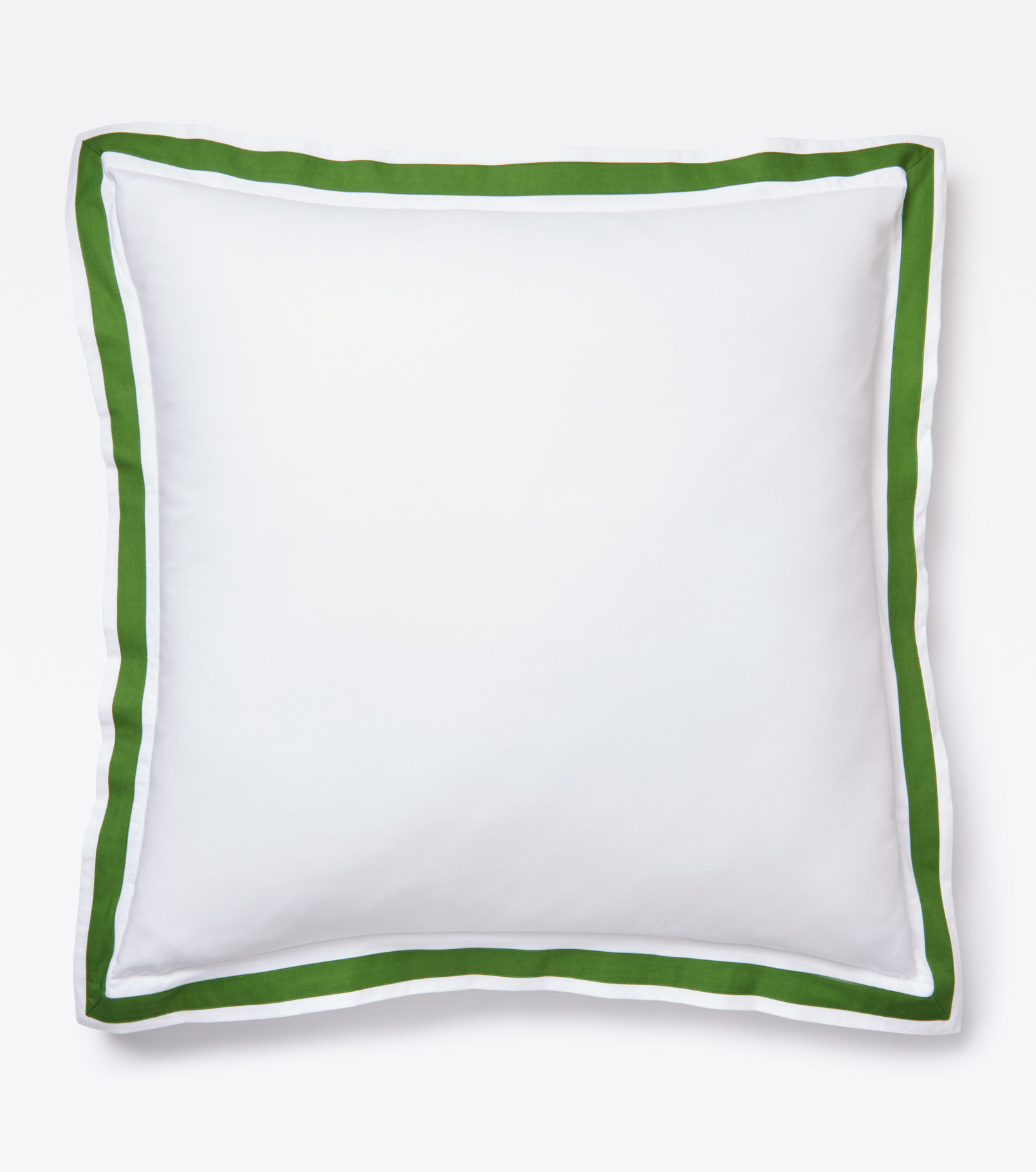 Averylily Border Frame Euro Sham in Palm. 510-thread count pure cotton percale.