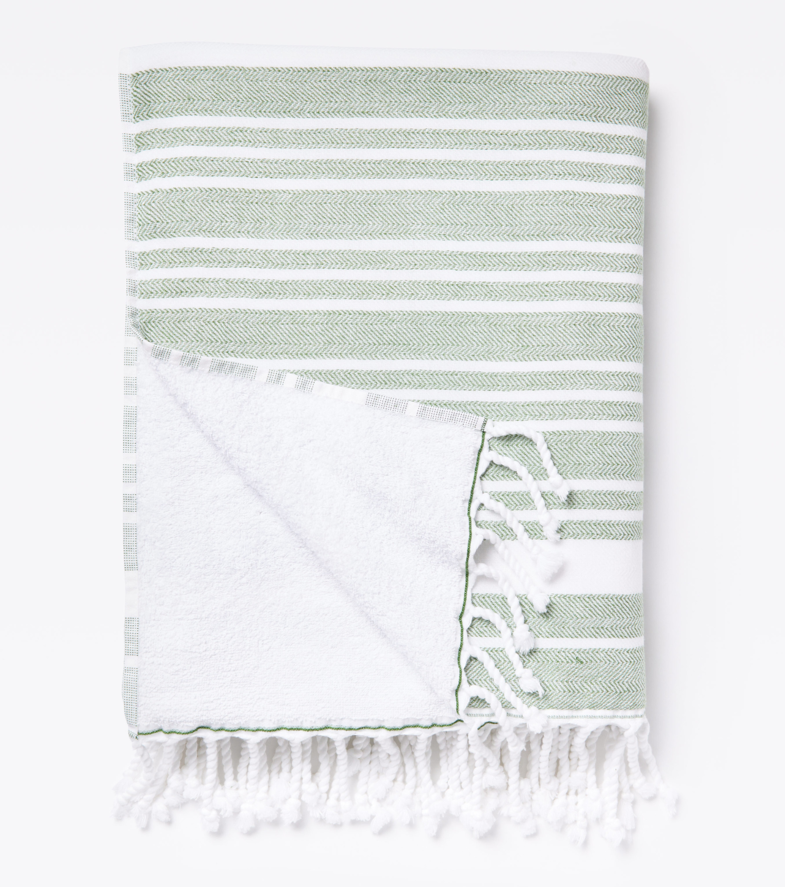 Averylily Swim, Surf + Sand Fouta Cotton Beach Towel in Palm Green.