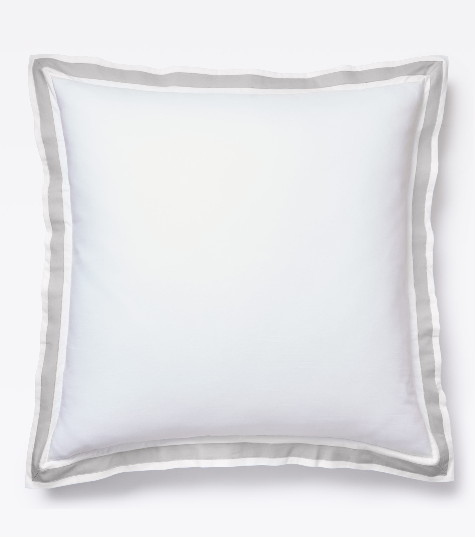 Averylily Border Frame Euro Sham in Stone. 510-thread count pure cotton percale.