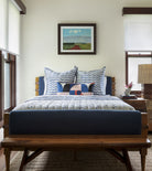 Andrew Mau x Averylily Surfer Blockprint Quilt and Euro Shams in Ocean.. 